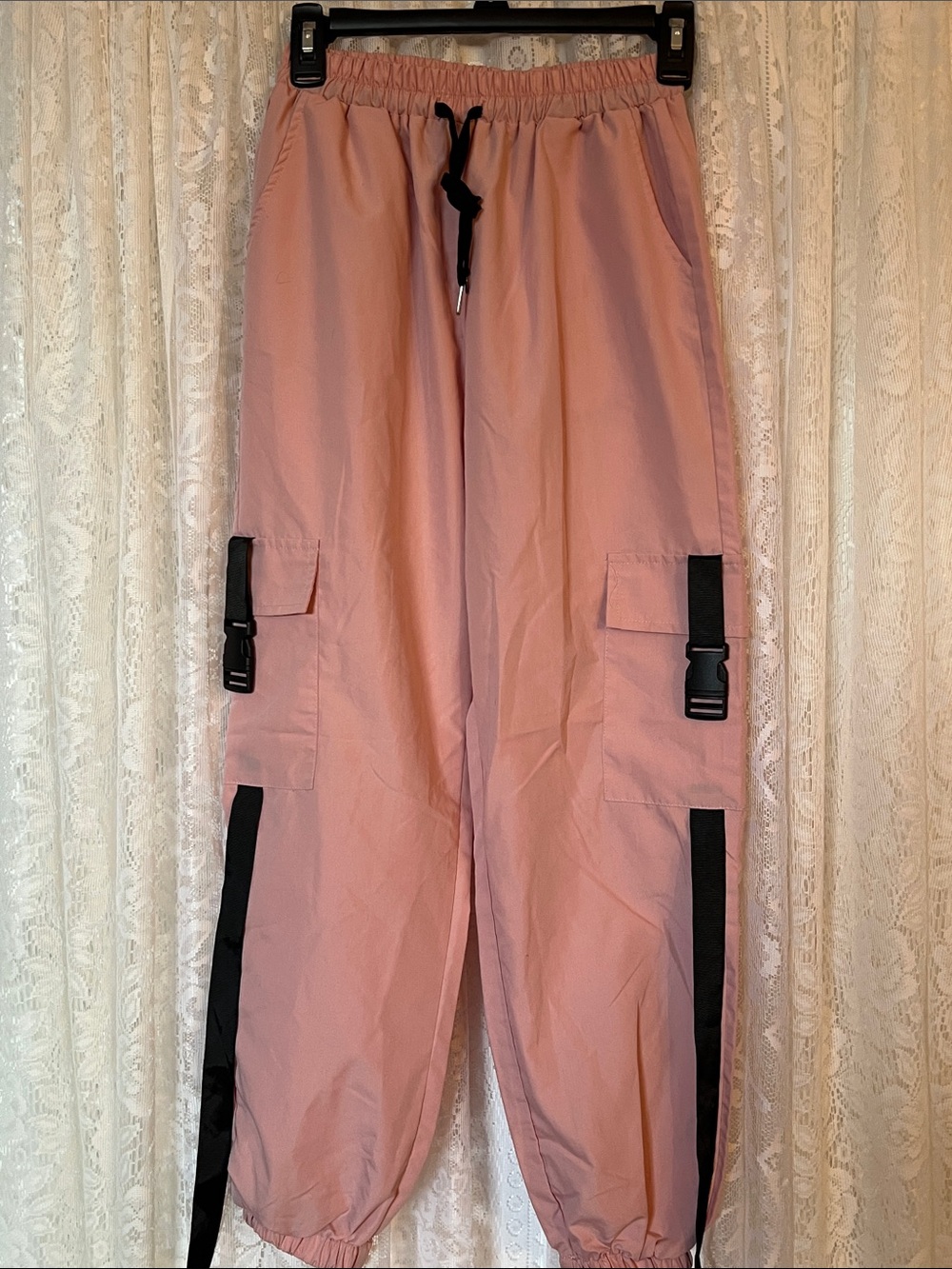 Dusty Pink Utility Cargo Joggers